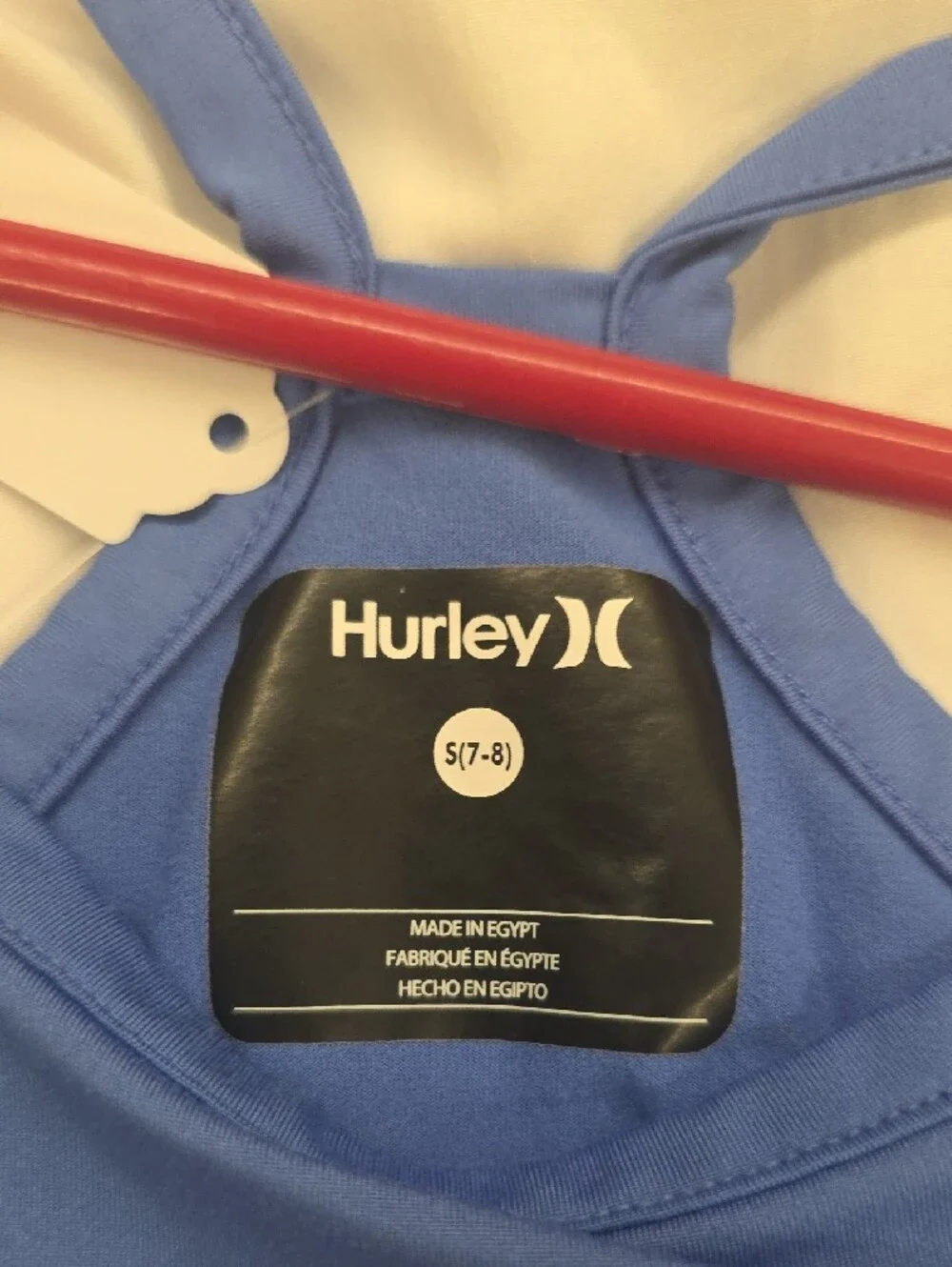 Hurley Girls Swim Cover Up Dress Blue Ruffle Hem Racerback Size S 7-8